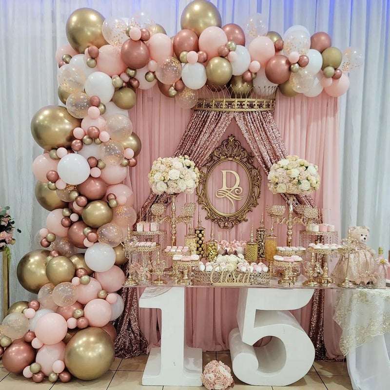 QueenDream Peach Curtain Backdrop 5ft x 10ft Chiffon Sheer Backdrop Curtain Wedding Drape - Image 2